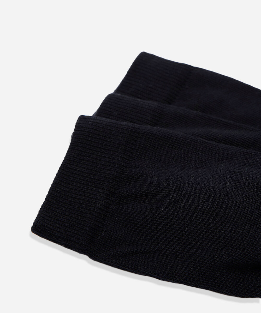 kit de 3 meias cano alto preto