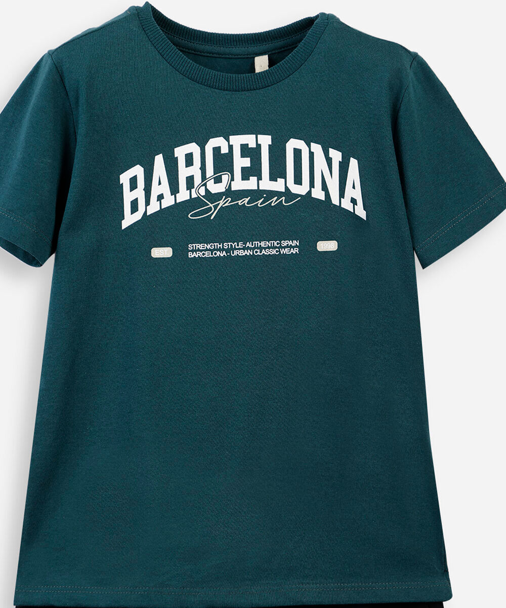 conjunto infantil de algodão barcelona verde