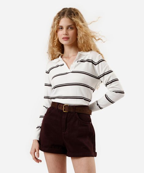 short mom feminino de sarja cintura alta vinho