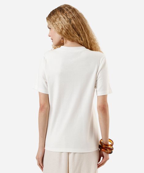 camiseta feminina  local estampada off white
