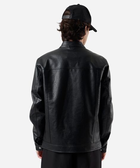 jaqueta masculina de poliuretano preta