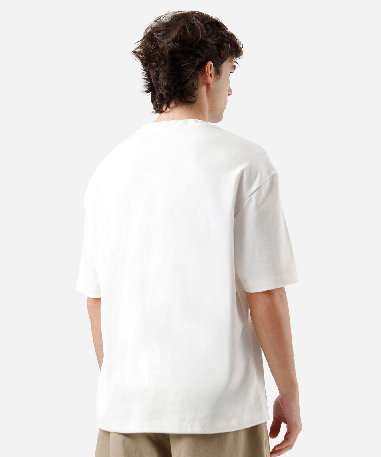 camiseta masculina com algodão estampada off white