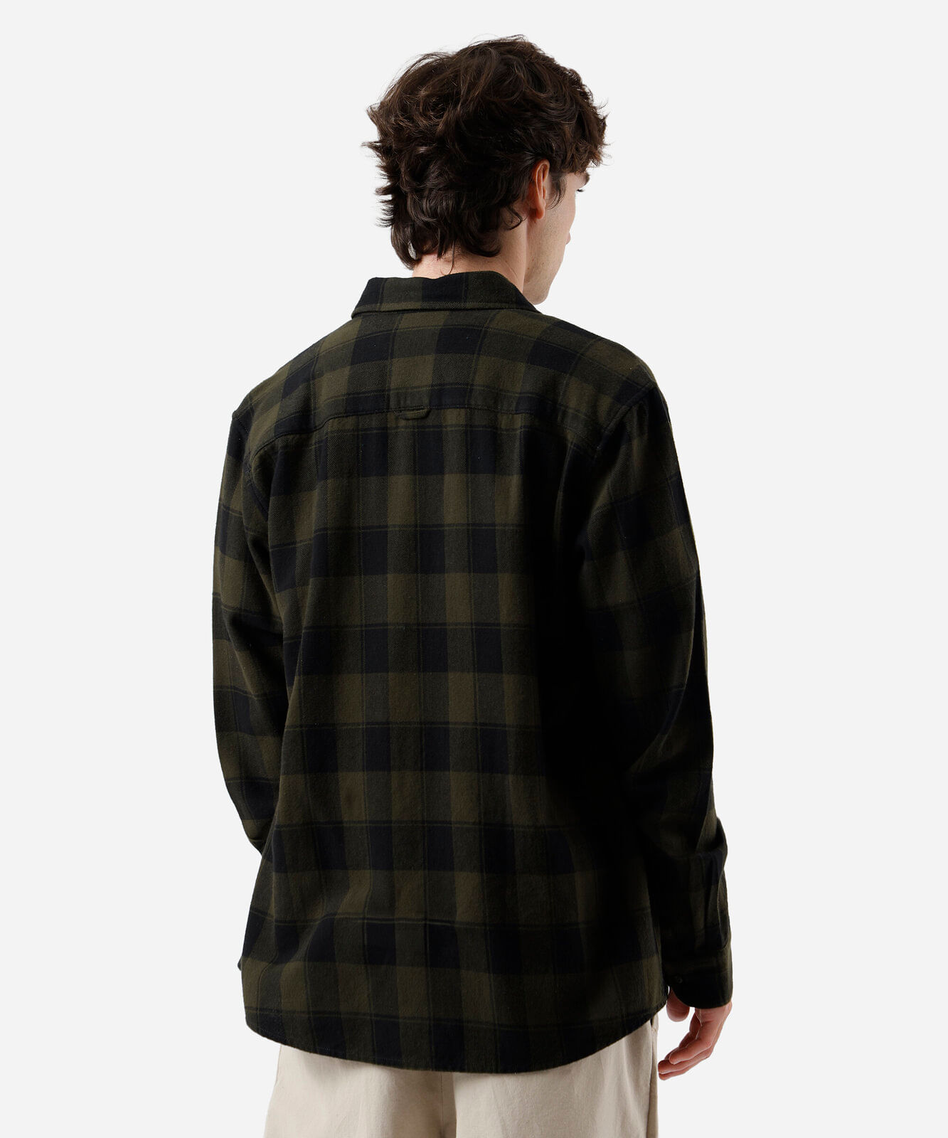 camisa comfort flanelada xadrez verde escuro