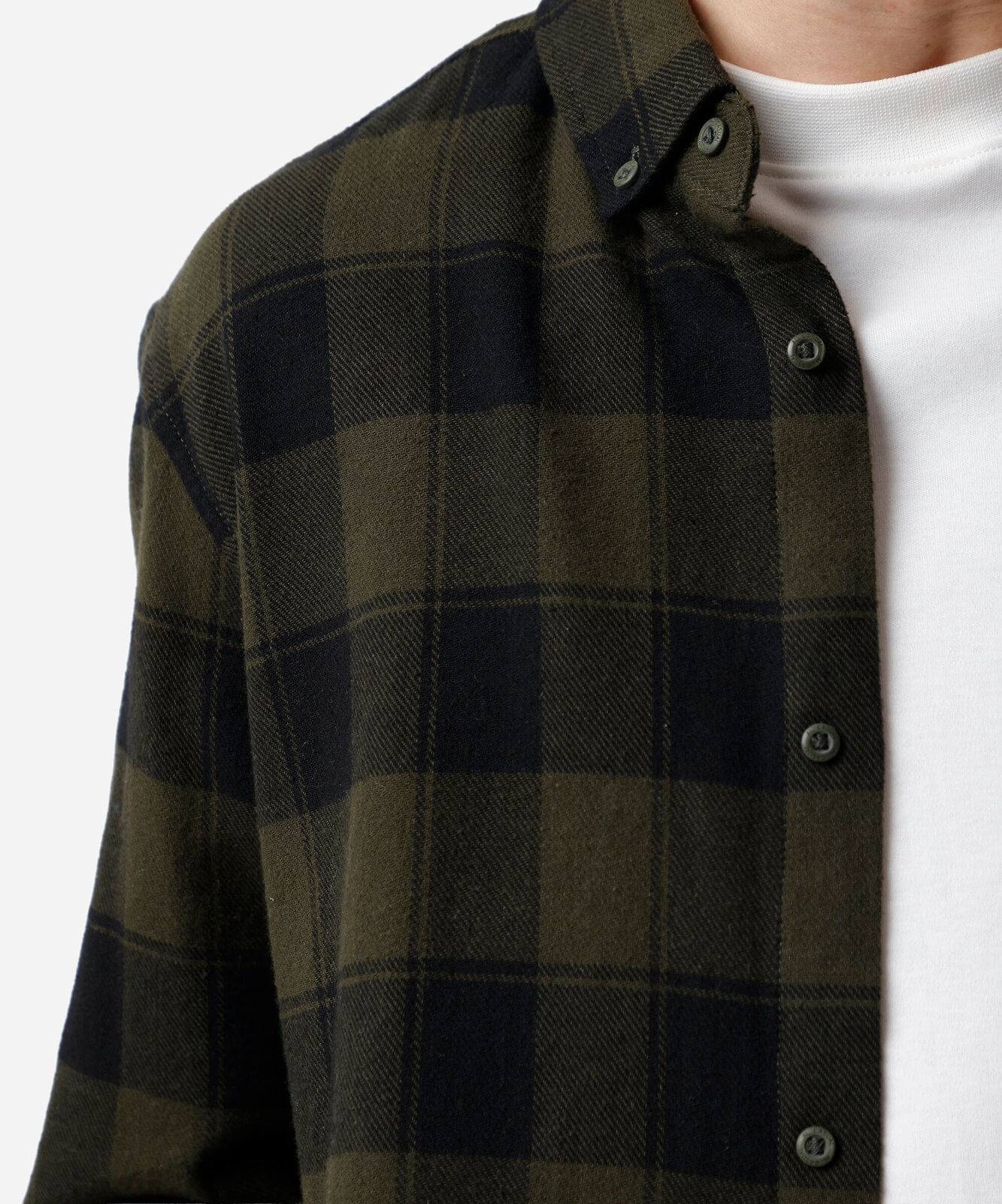 camisa comfort flanelada xadrez verde escuro