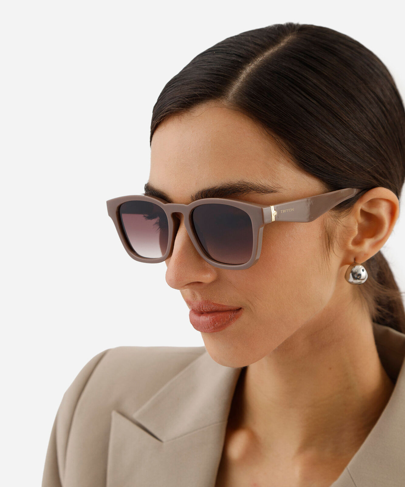 óculos de sol feminino quadrado triton marrom