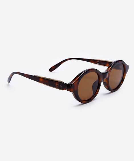 óculos de sol feminino oval tartaruga de acetato triton marrom