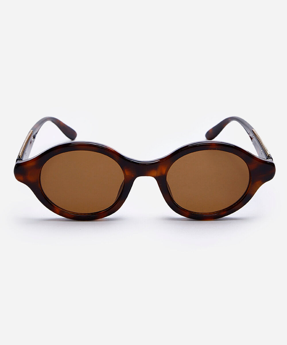 óculos de sol feminino oval tartaruga de acetato triton marrom