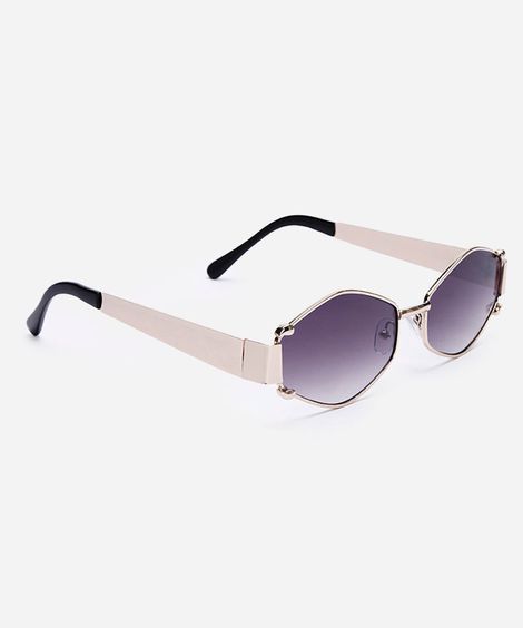 óculos de sol feminino oval de metal triton dourado