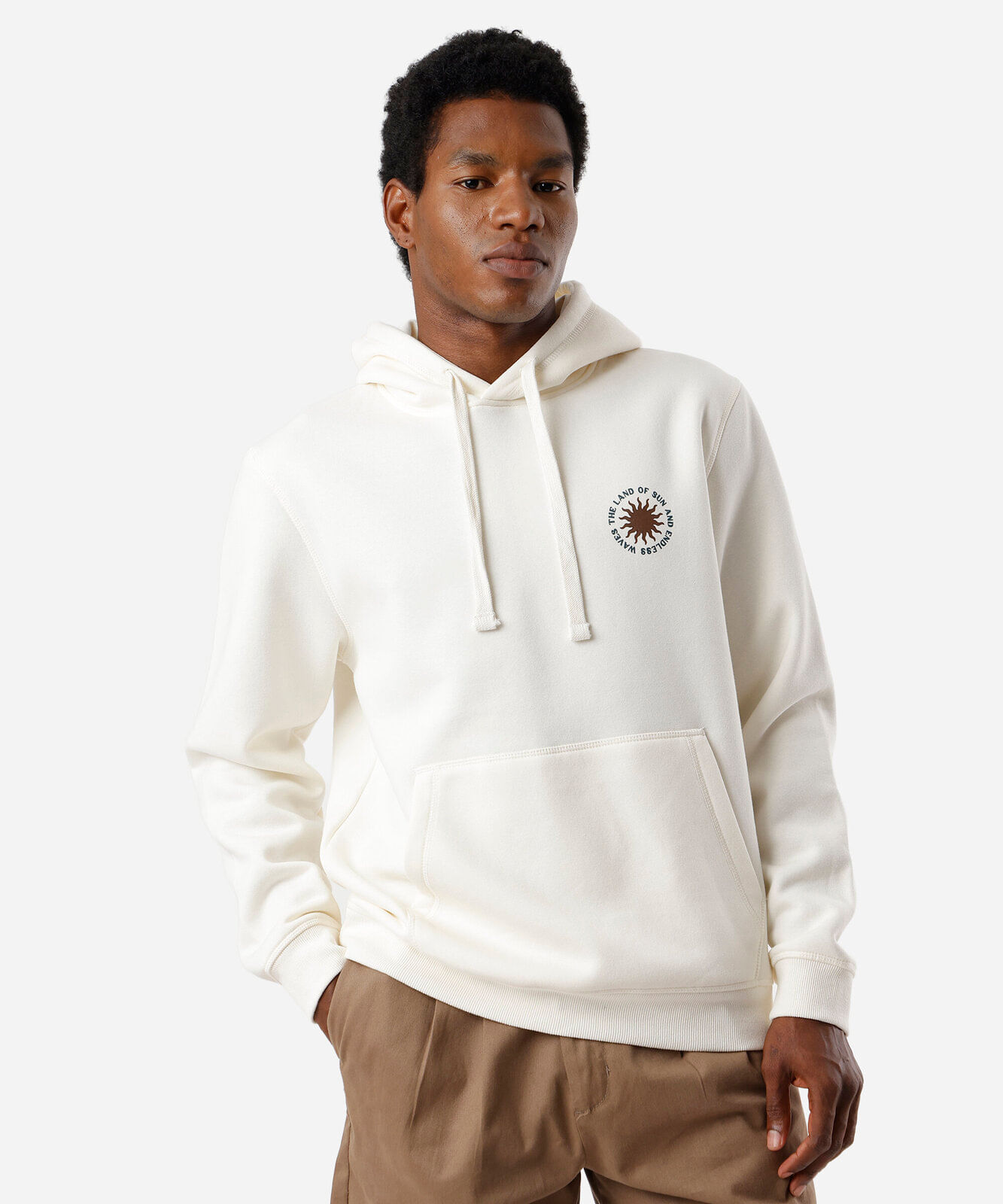 blusão masculino de moletom com capuz estampado off white