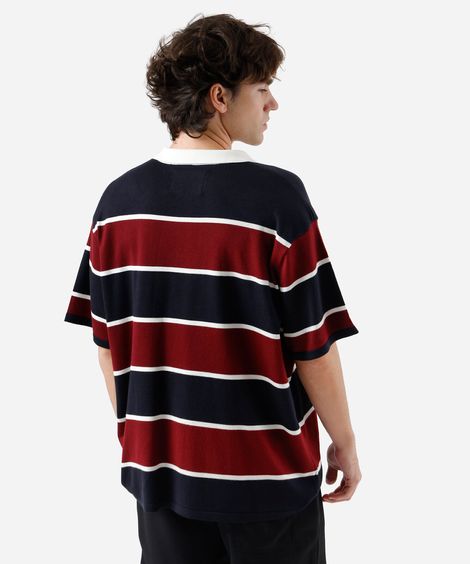 polo masculina listrada vinho