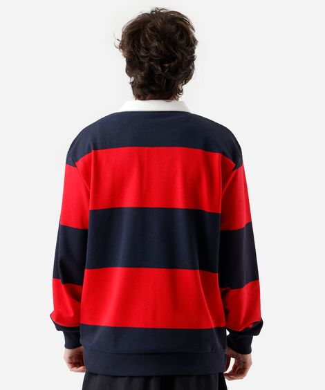 polo masculina de moletom peanuts snoopy manga longa listrada colorido