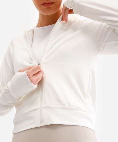jaqueta com capuz esportiva ace - off white