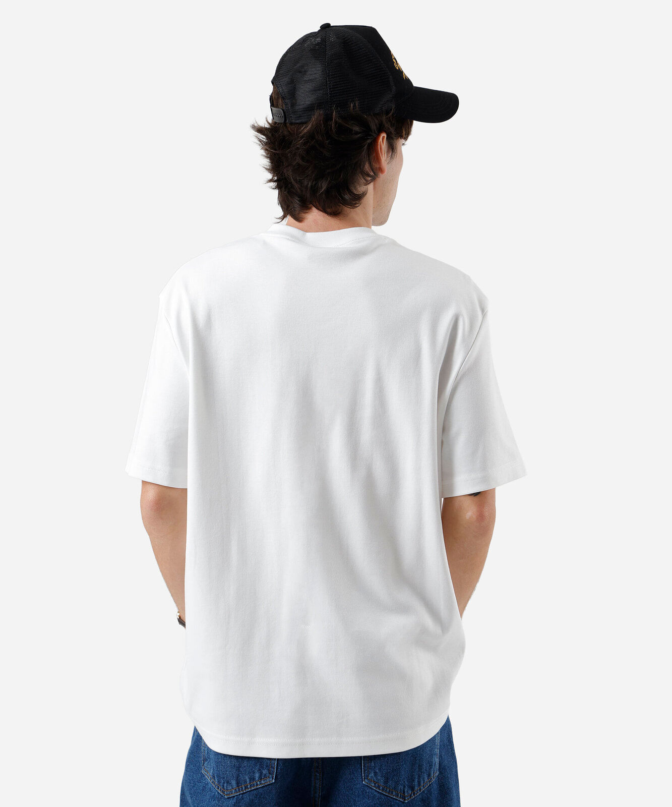 camiseta masculina de algodão peruano branca