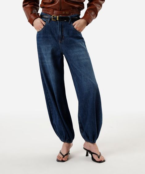 calça aladim feminina jeans cintura alta azul