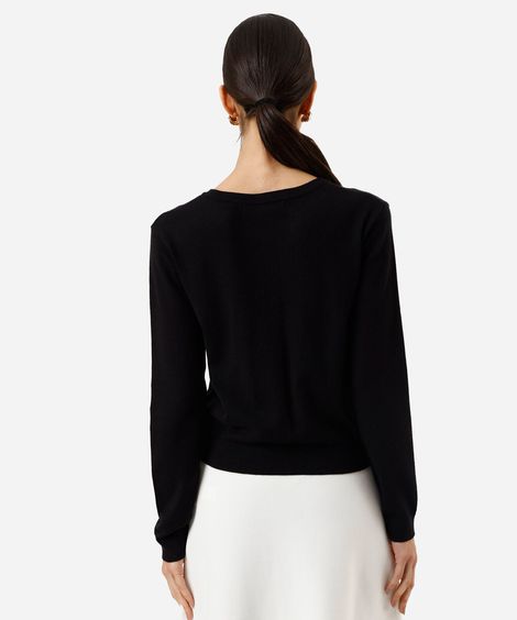 cardigan feminino de tricot preto