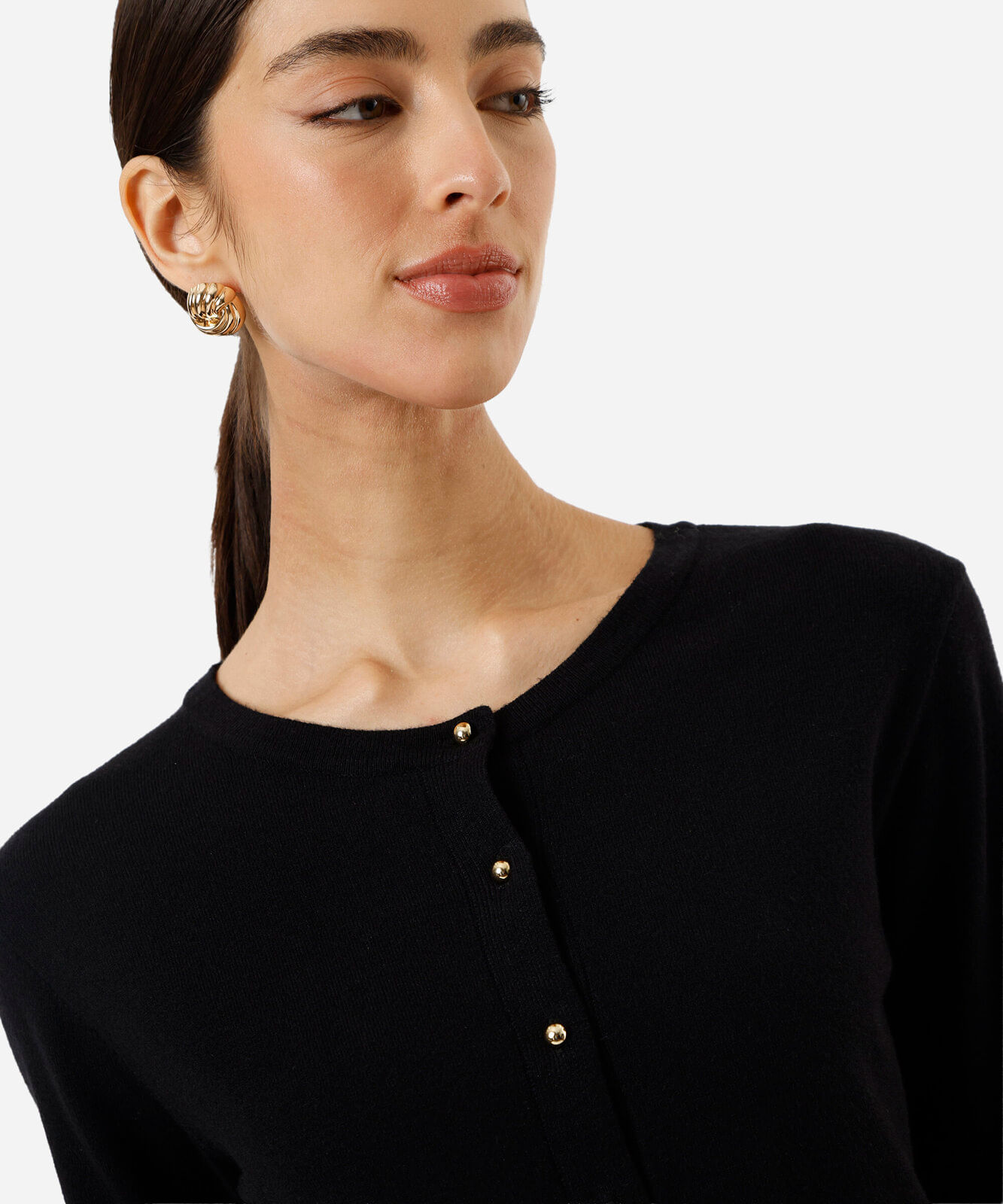 cardigan feminino de tricot preto