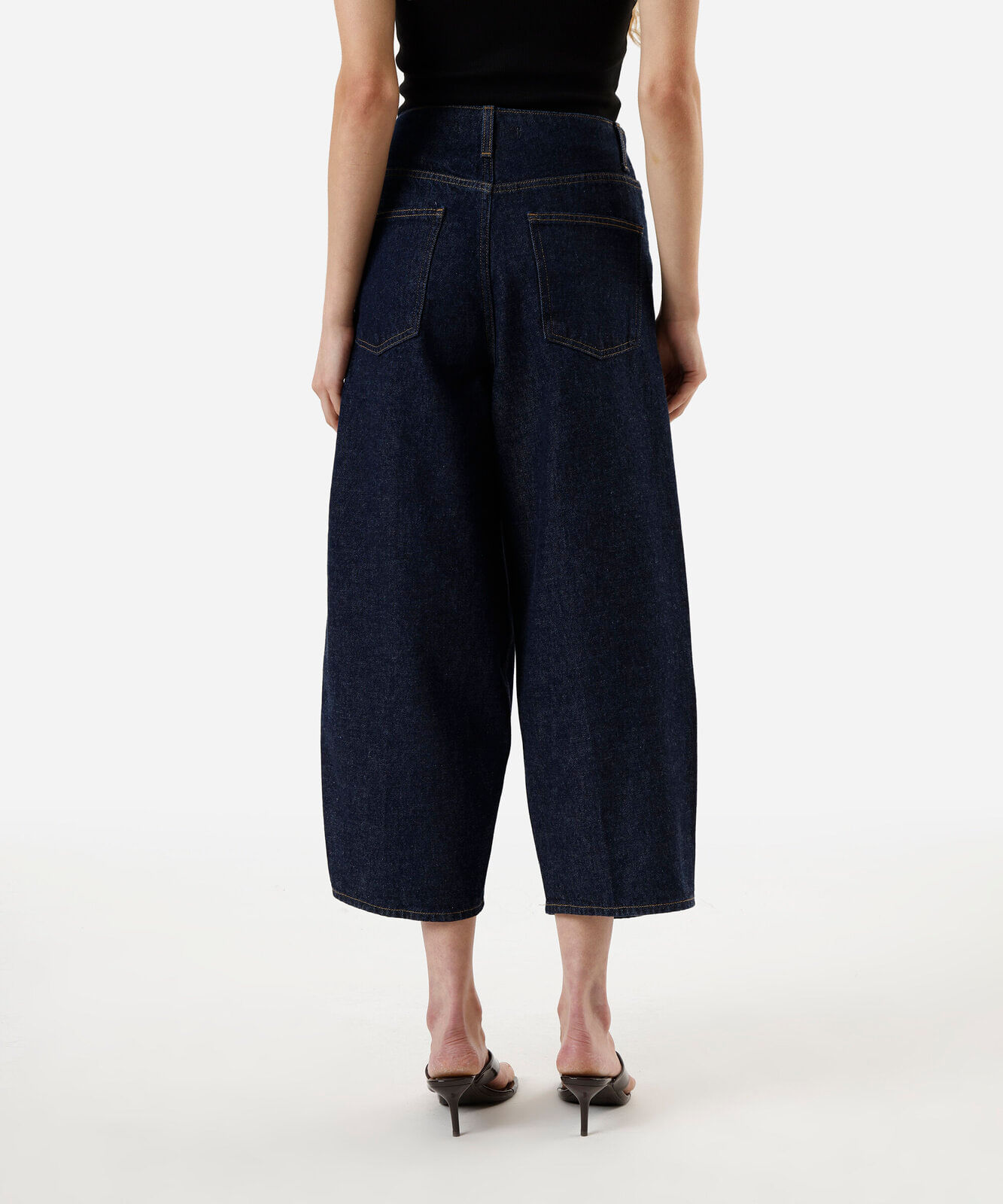 calça baggy balloon feminina jeans cropped azul