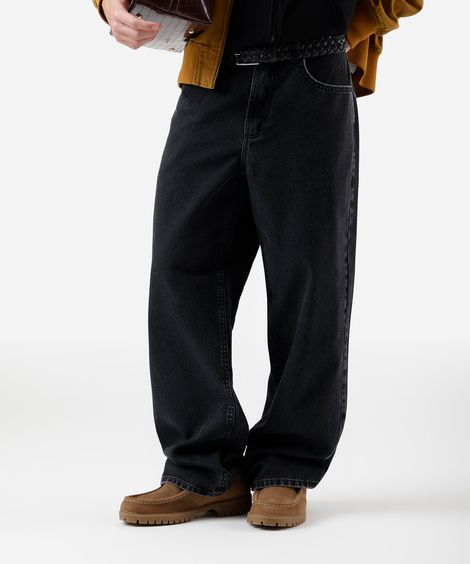 calça baggy masculina jeans preta