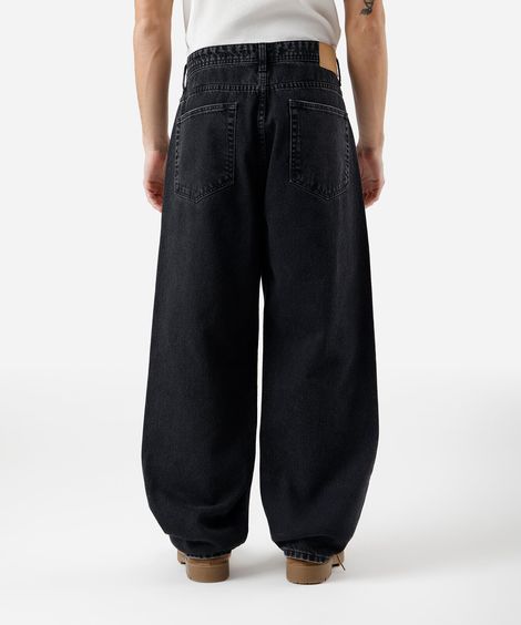 calça baggy masculina jeans preta