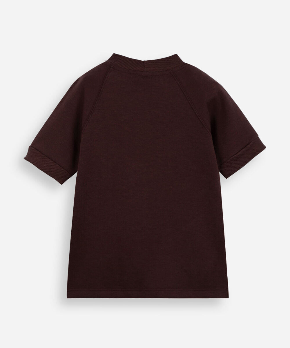 camiseta infantil slim raglan marrom