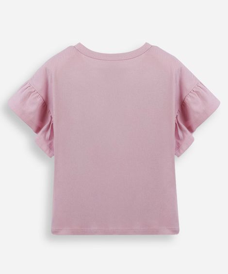 kit infantil de 2 blusas com babados cereja coloridas