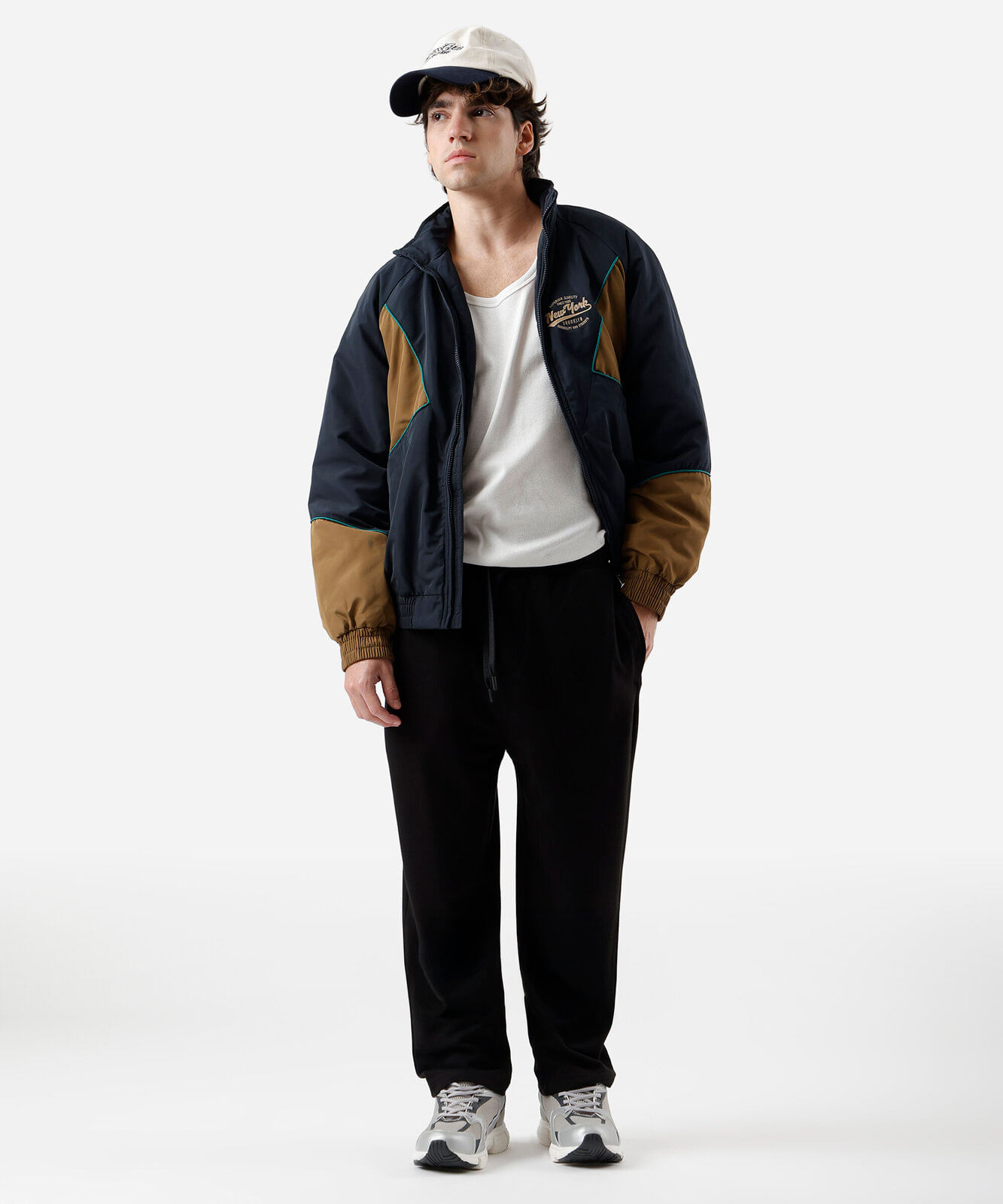 calça reta masculina com viscose cós elástico preta