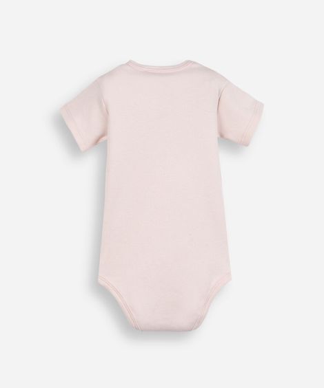 body infantil de algodão bom dia flor do dia rosa