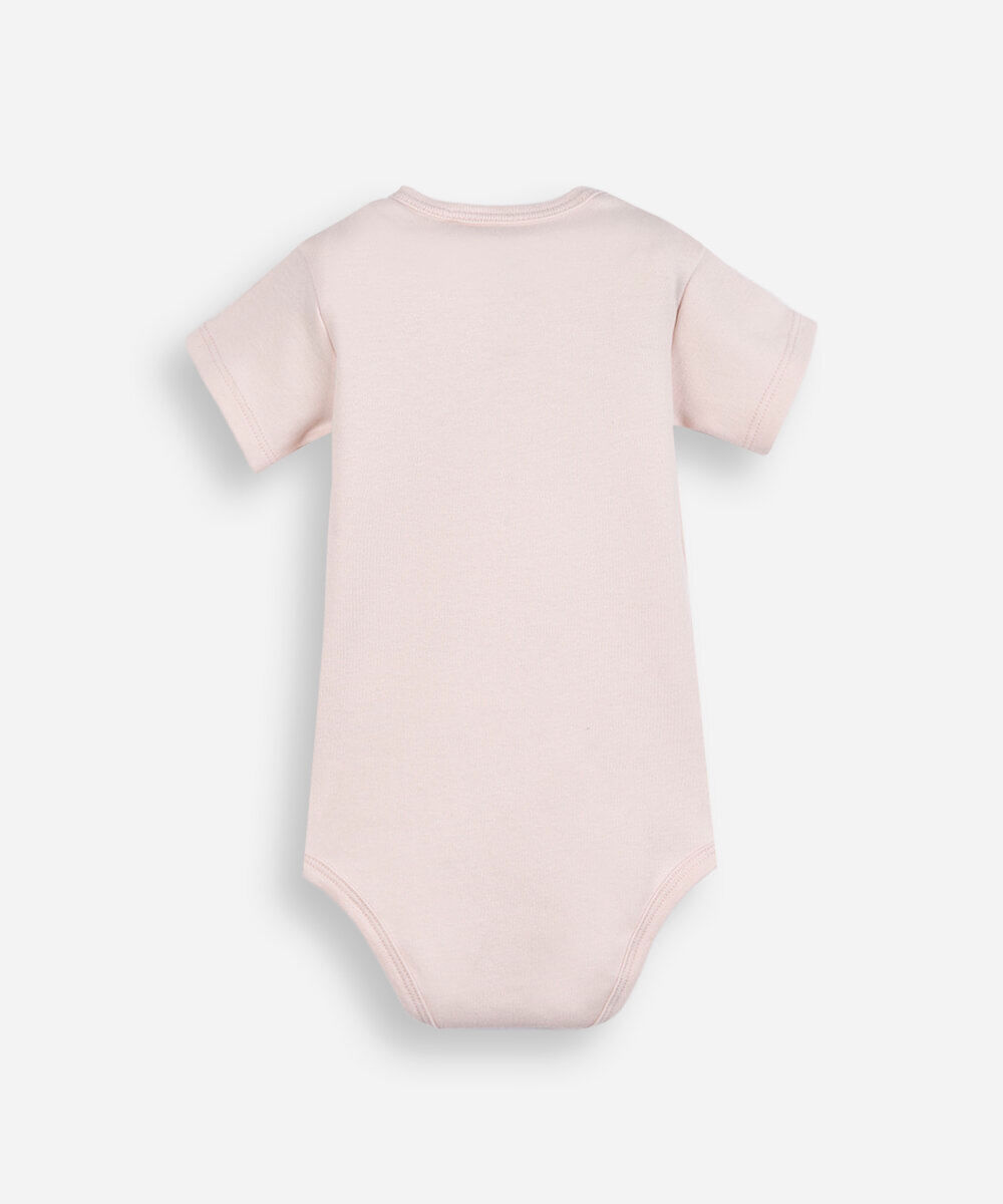 body infantil de algodão bom dia flor do dia rosa