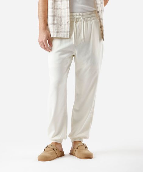 calça masculina jogger moletom off white