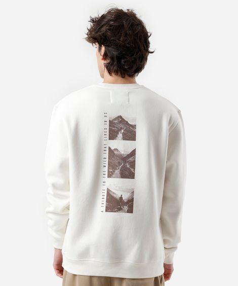 blusão masculino de moletom photoprint off white