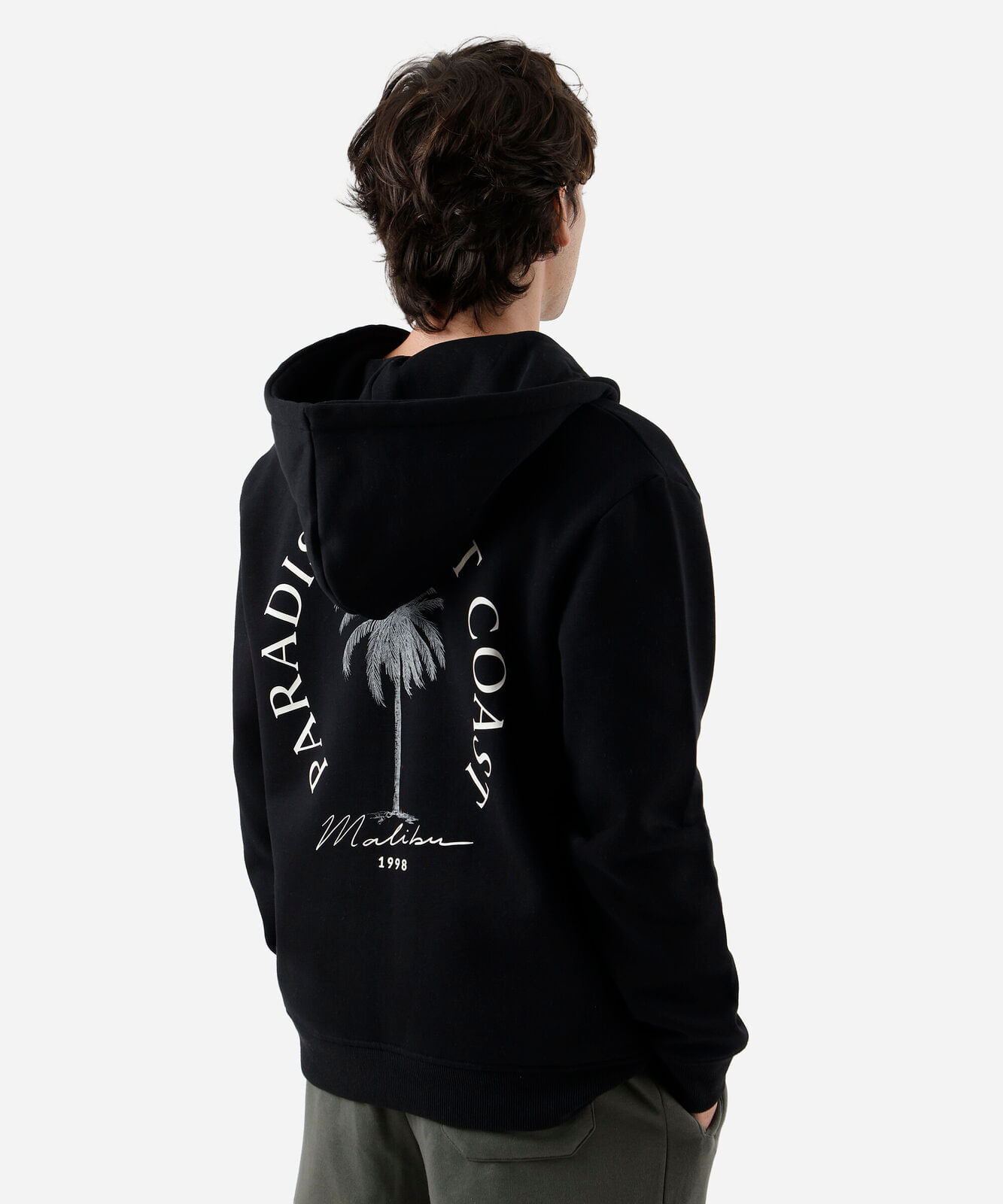 blusão masculino de moletom com capuz preto