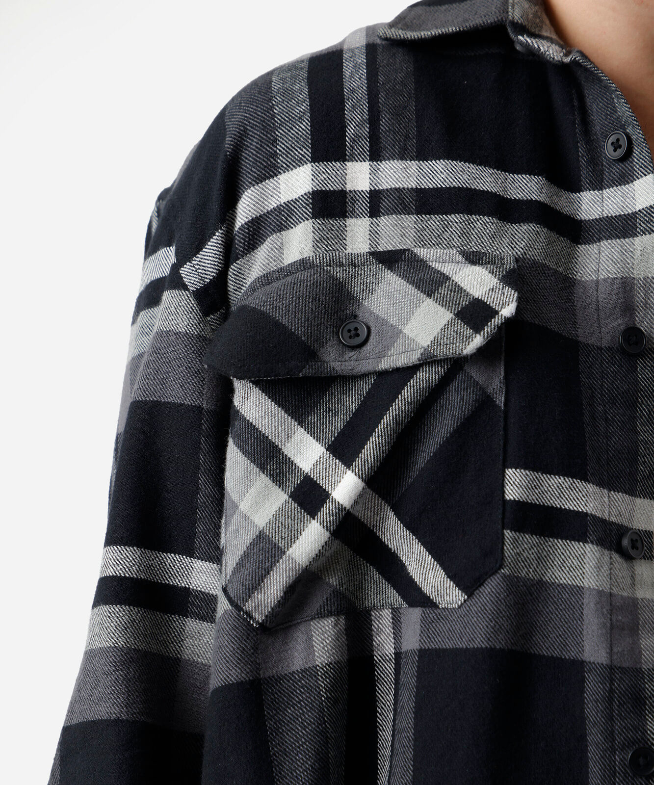 camisa masculina de algodão manga longa xadrez preta