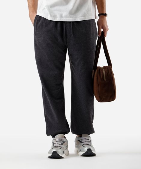 calça masculina jogger moletom cinza