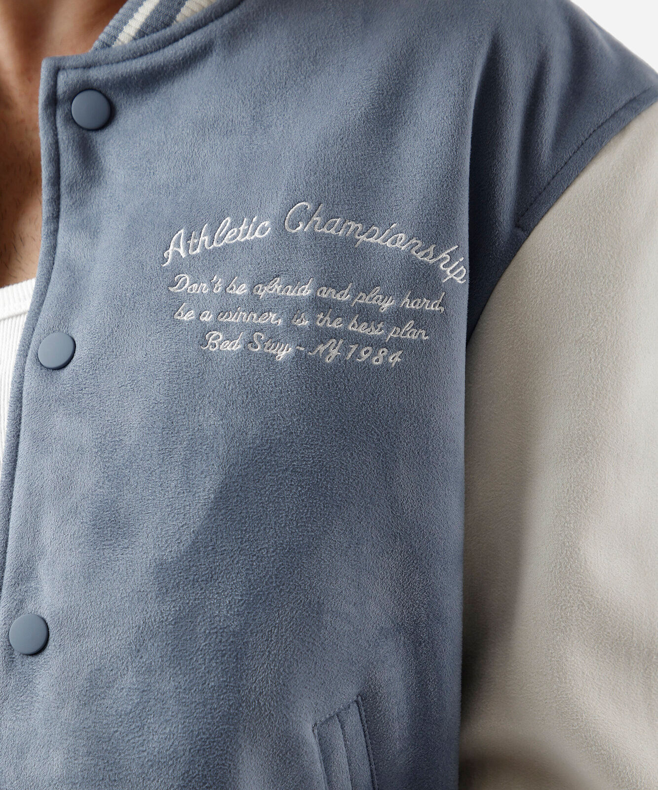 jaqueta bomber masculina de suede los angeles azul