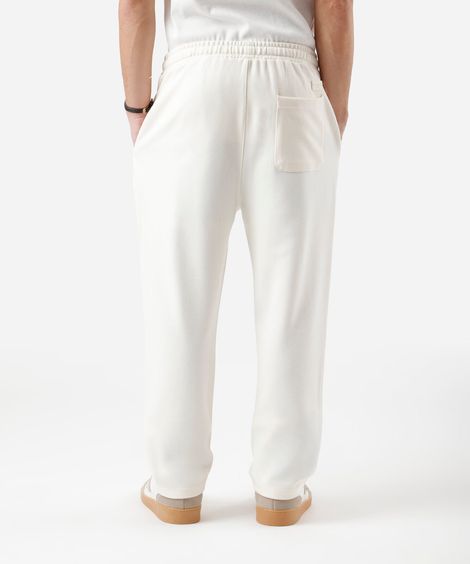 calça reta masculina com viscose cós elástico off white