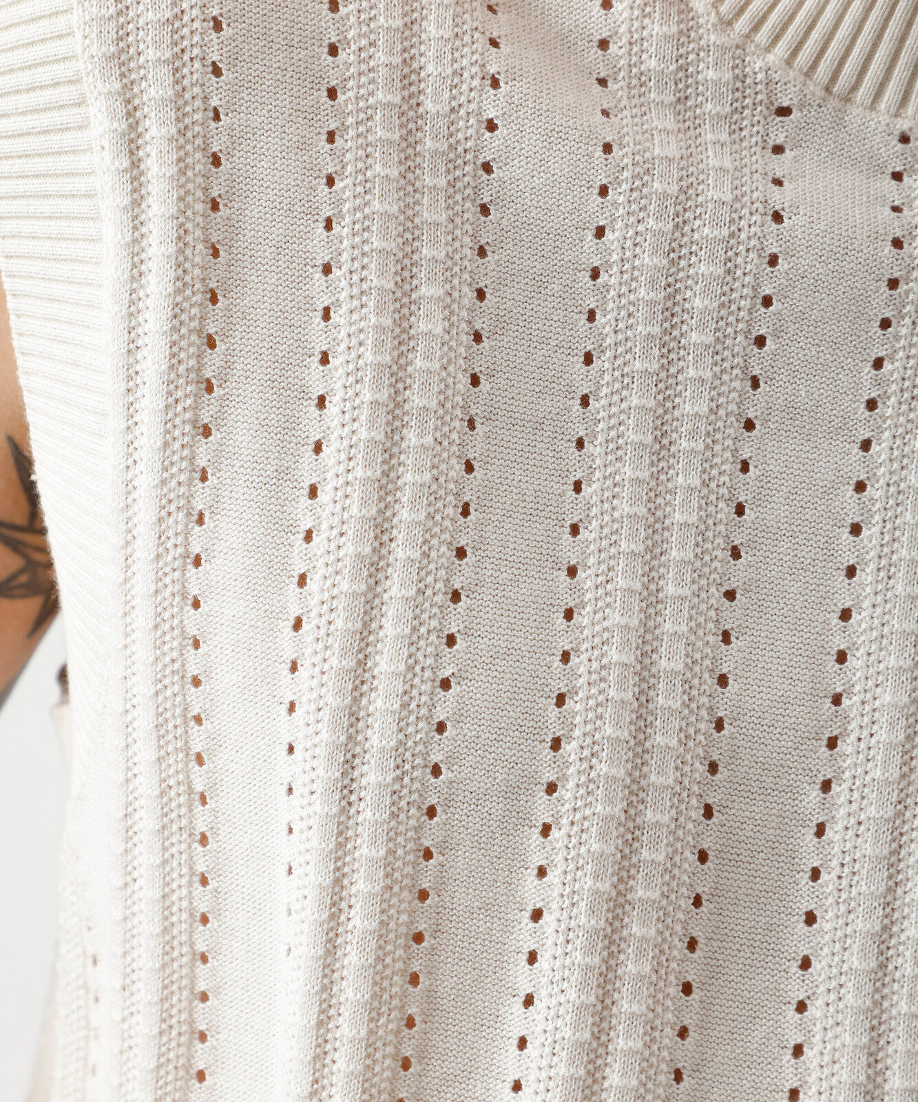 colete masculino de tricot texturizado off white