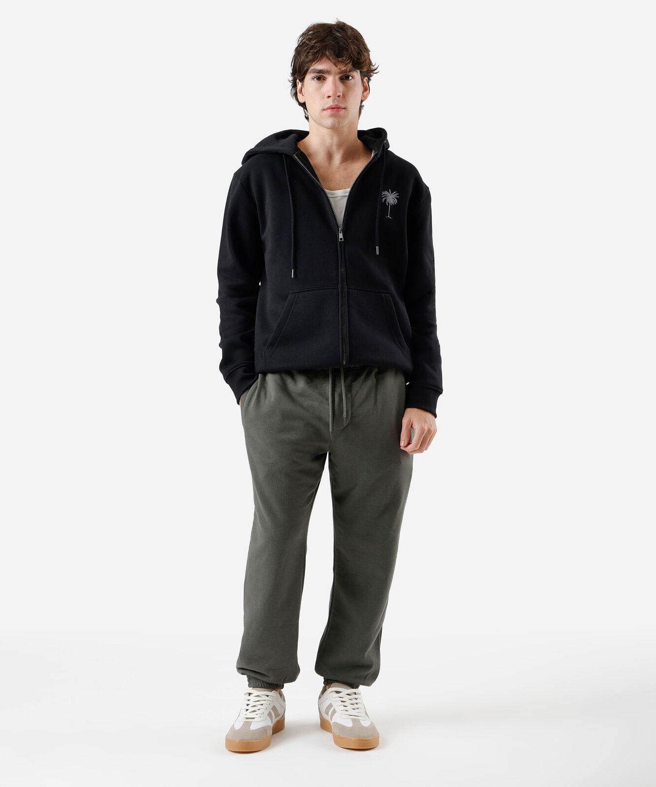 calça masculina jogger moletom verde
