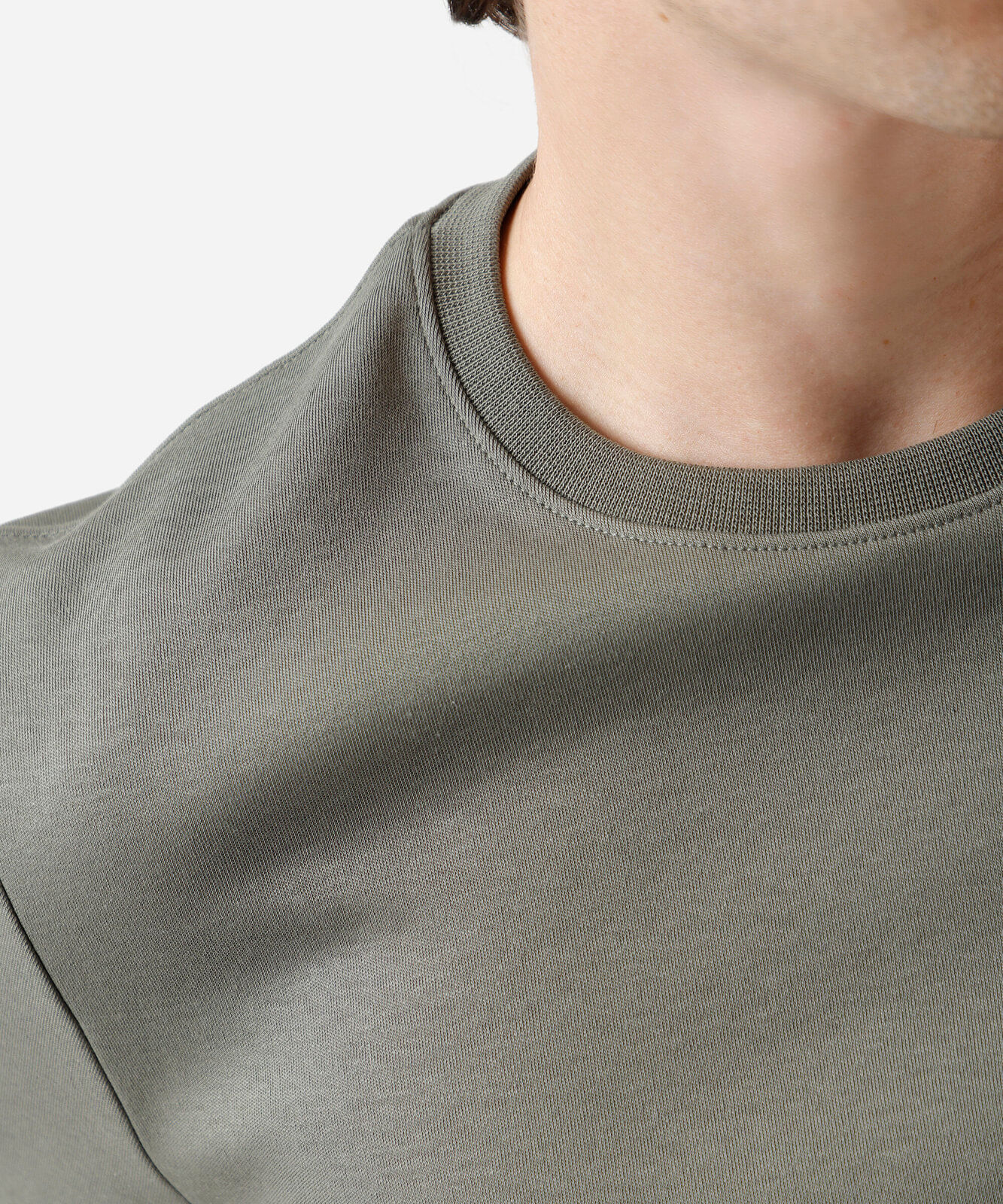 camiseta masculina de algodão peruano slim fit verde