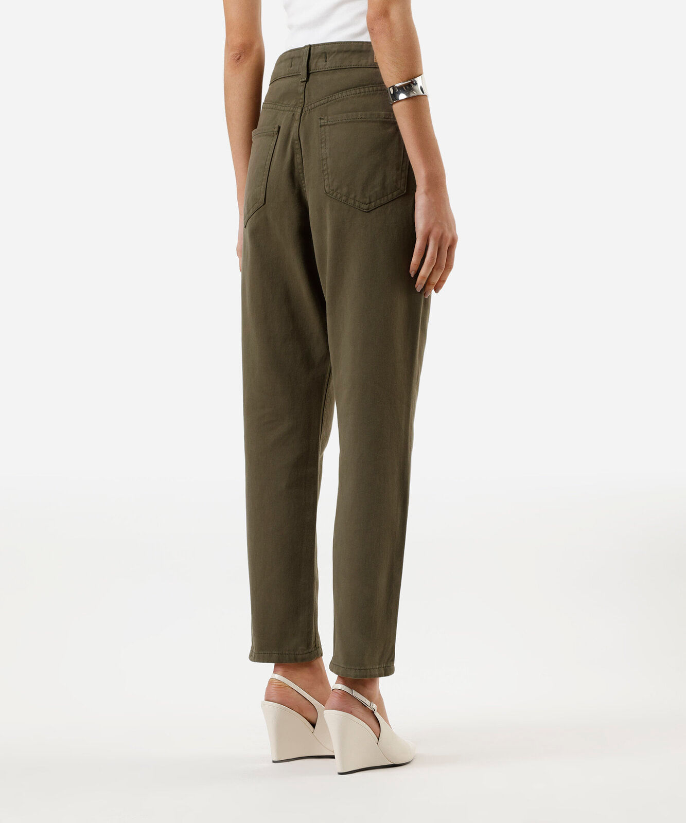 calça mom sarja cintura super alta verde