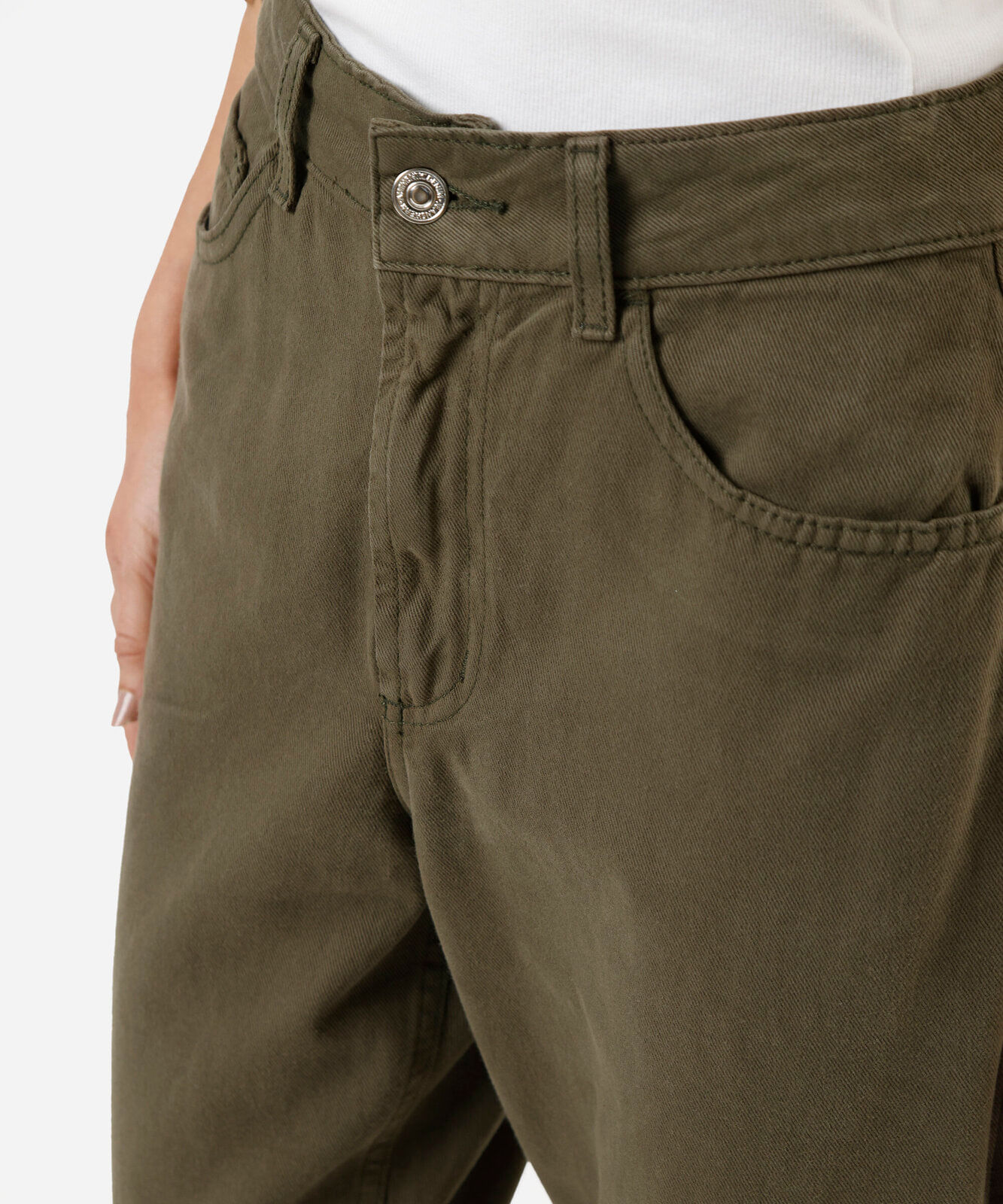 calça mom sarja cintura super alta verde