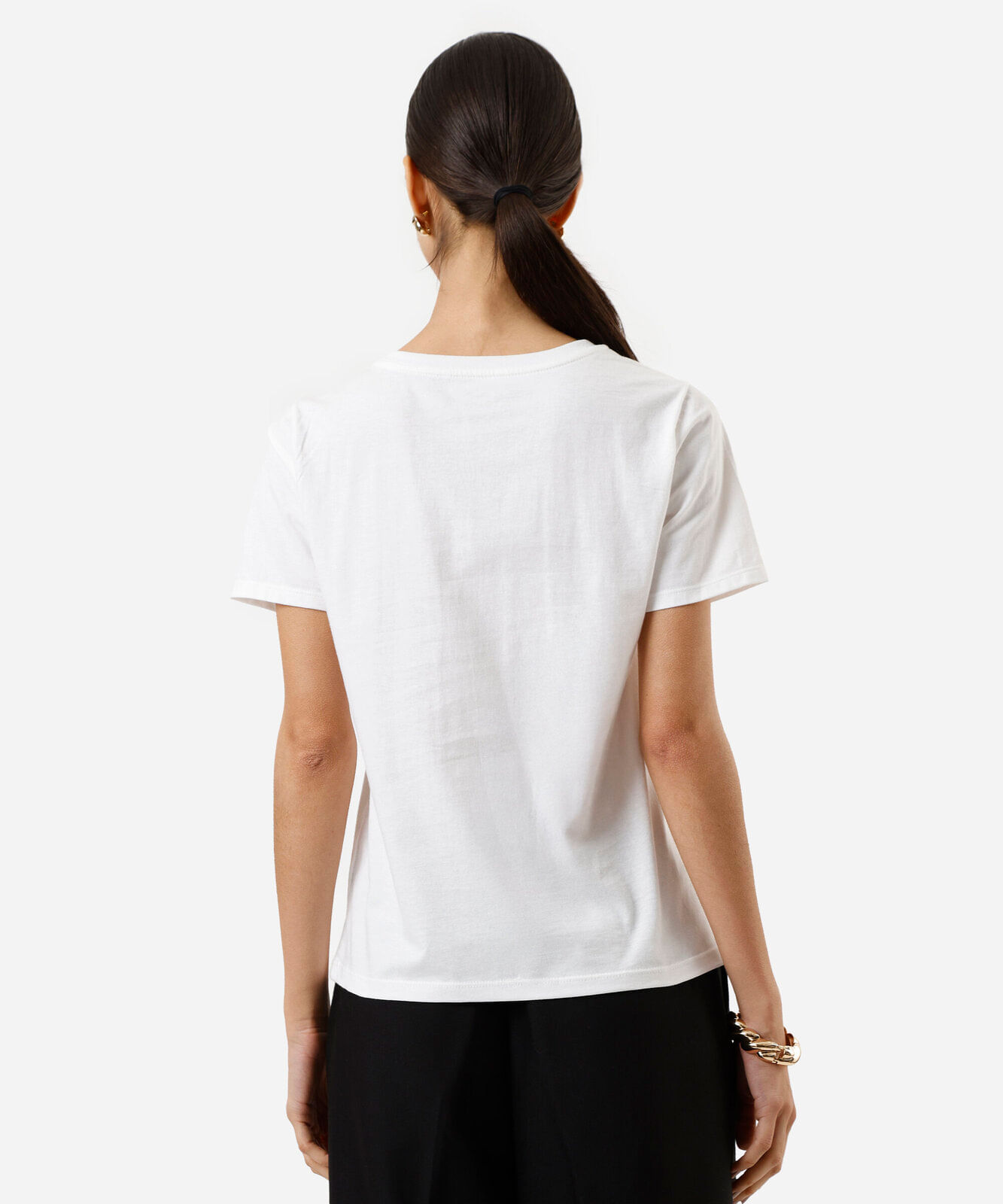 camiseta feminina de algodão estampada off white