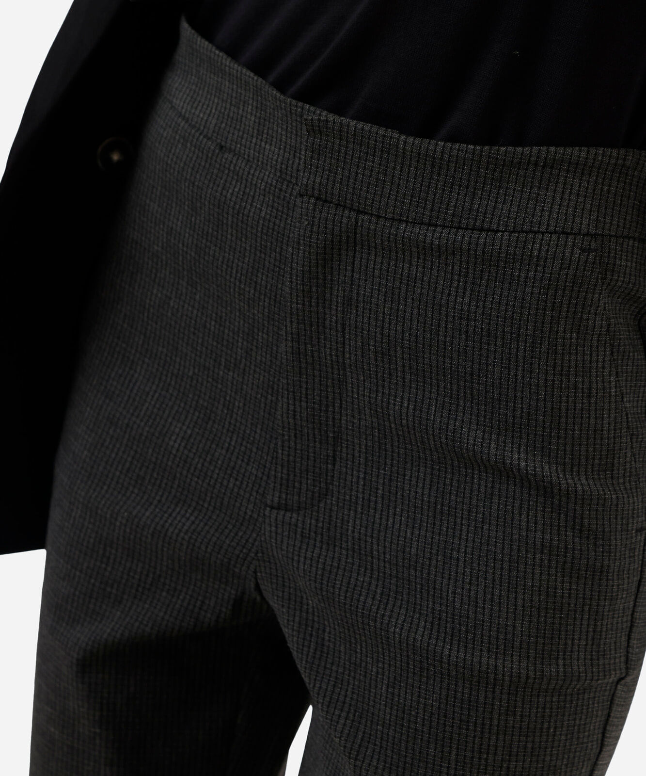 calça skinny de alfaiataria feminina xadrez preta