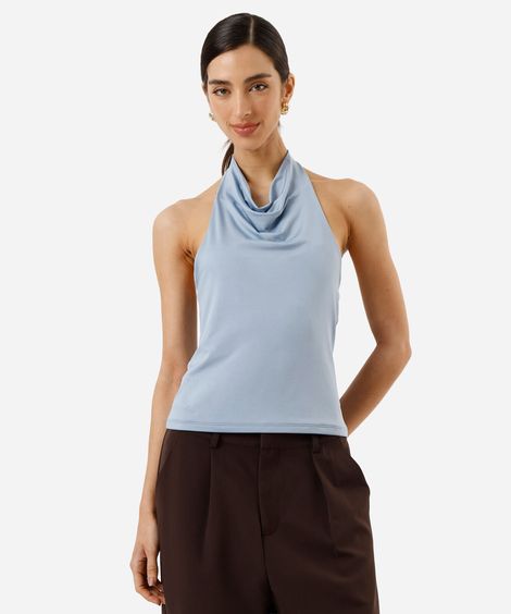 regata frente única feminina decote degagê azul