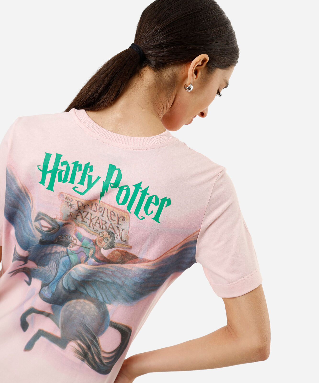 camiseta feminina de algodão harry potter rosa
