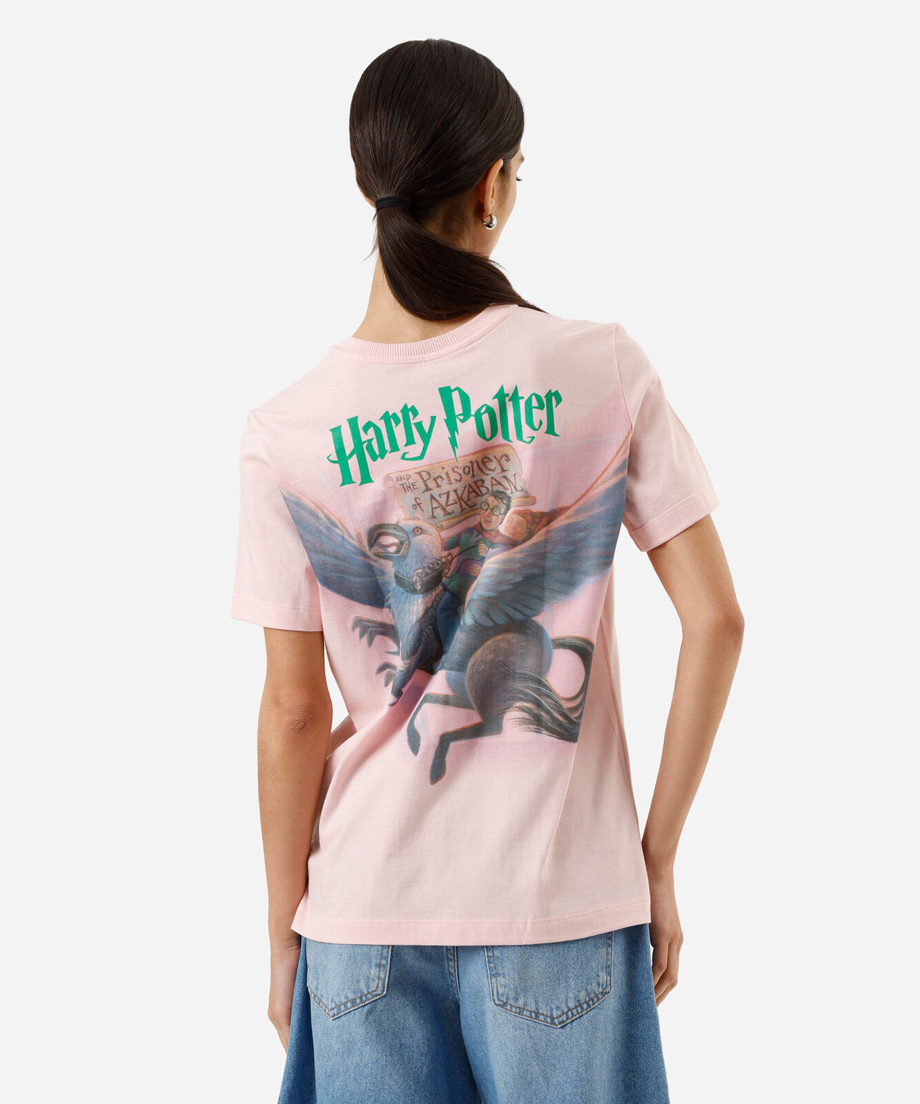 camiseta feminina de algodão harry potter rosa