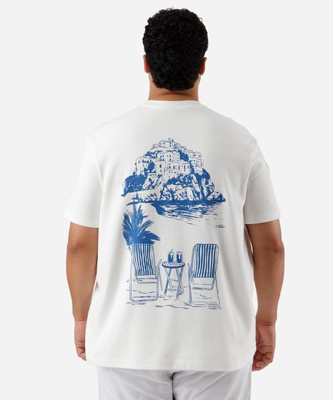 camiseta masculina oversized mangas curtas estampada off white