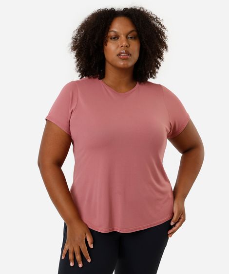blusa feminina esportiva ace com recorte plus size rosa