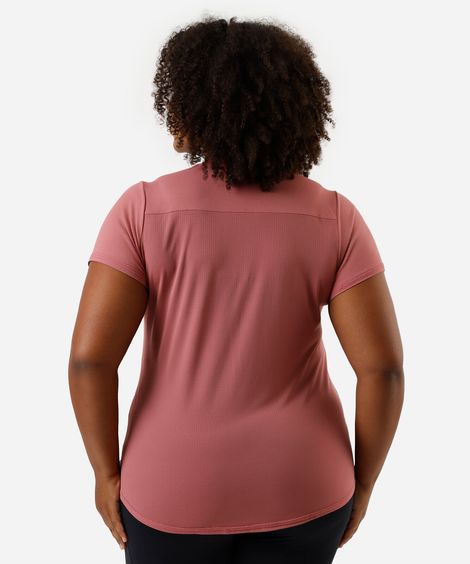 blusa feminina esportiva ace com recorte plus size rosa