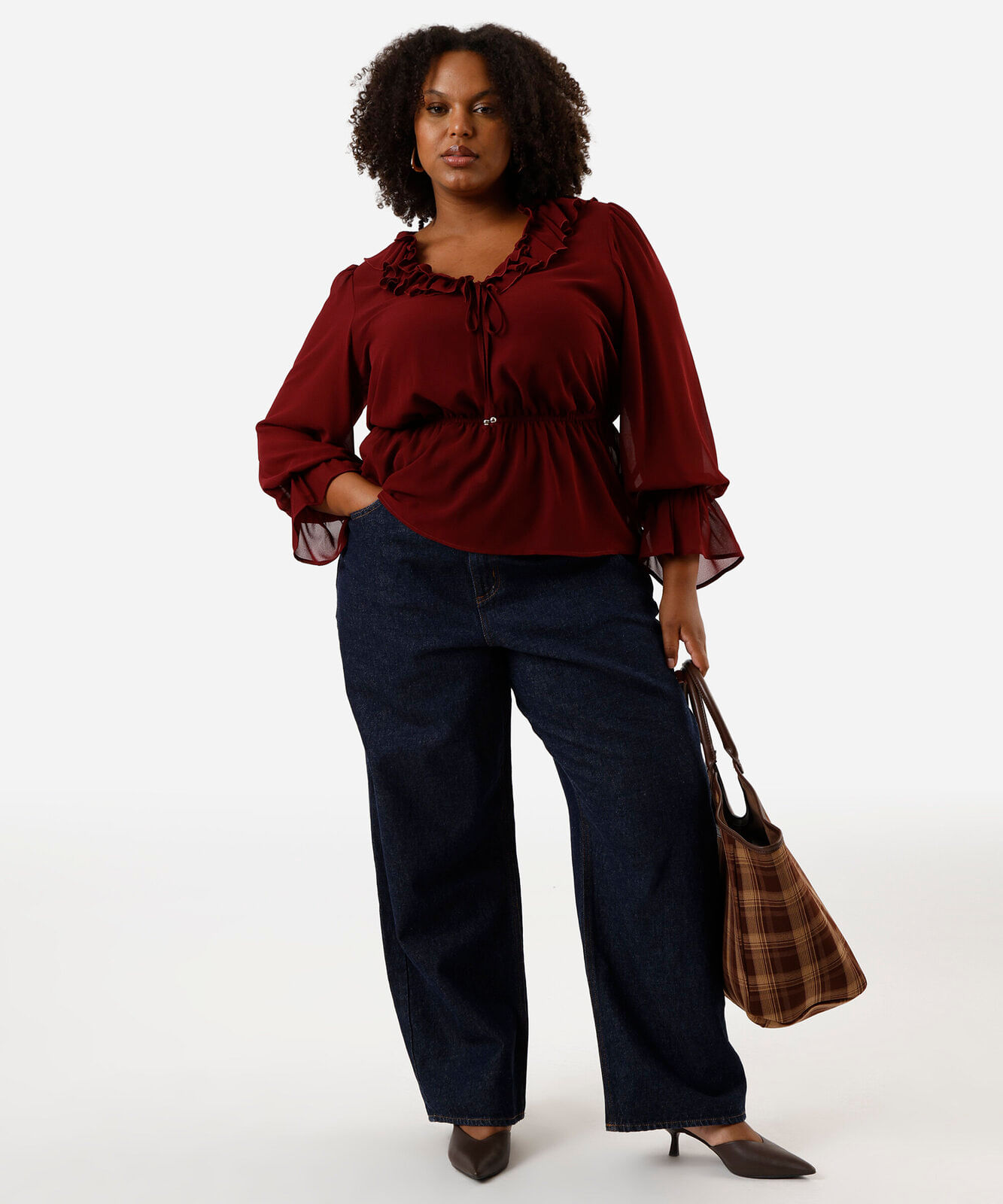 calça wide leg feminina jeans plus size azul
