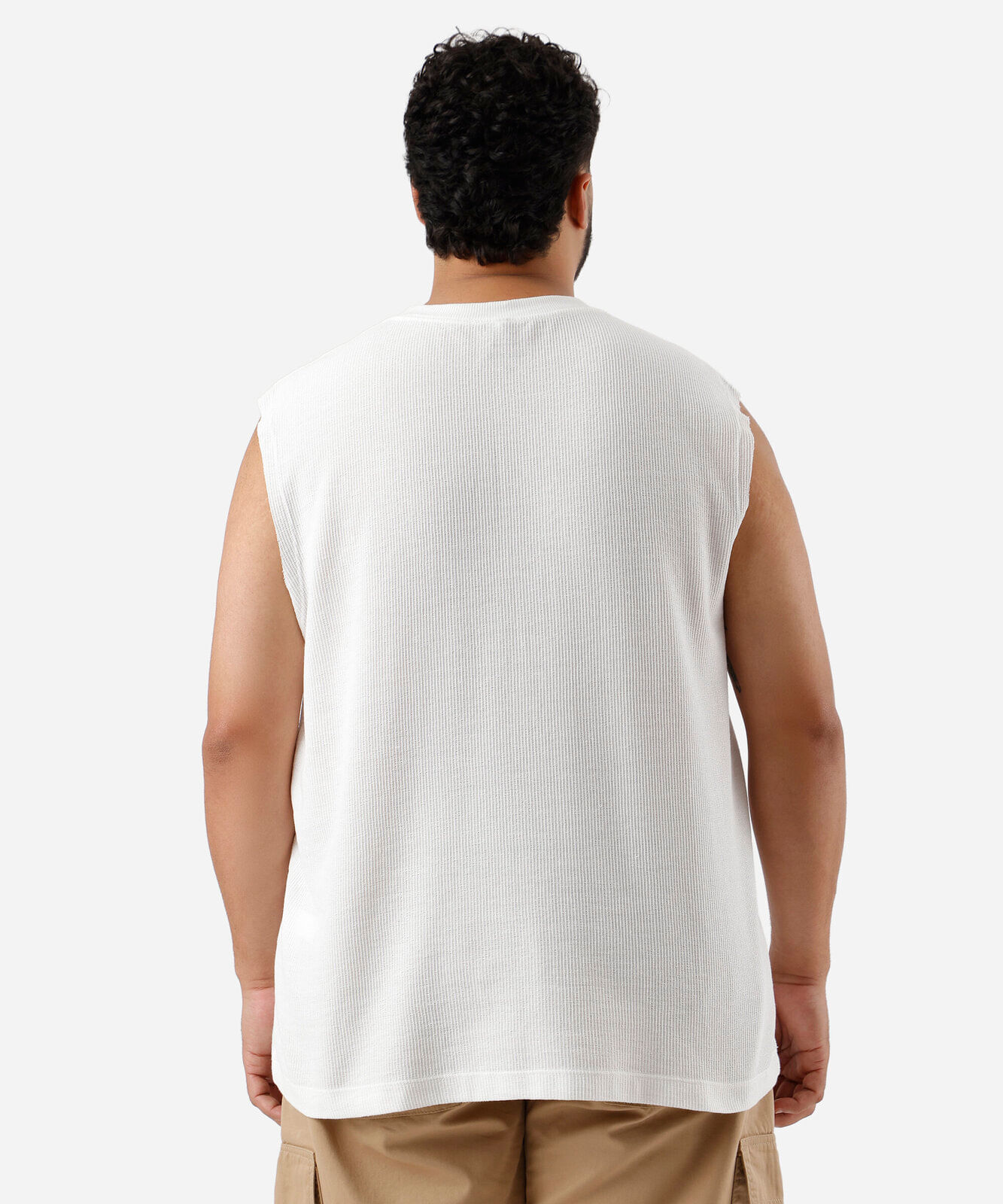 regata masculina plus size machao bordado off white